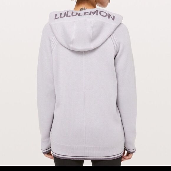NWT New LULULEMON Soothe Away Logo Hoodie Sweater Stargaze SRGZ Gray Purple 6 - Picture 1 of 6